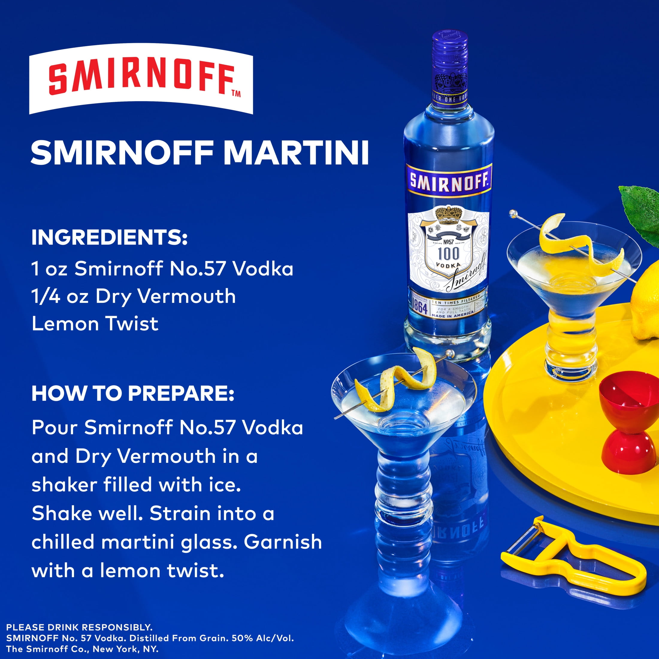 Smirnoff 100 Proof Vodka, 750 mL, 50% ABV