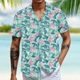 thumbnail image 2 of Casual Men's Hawaiian Short Sleeve Shirt Tropical Floral Print, 2 of 2