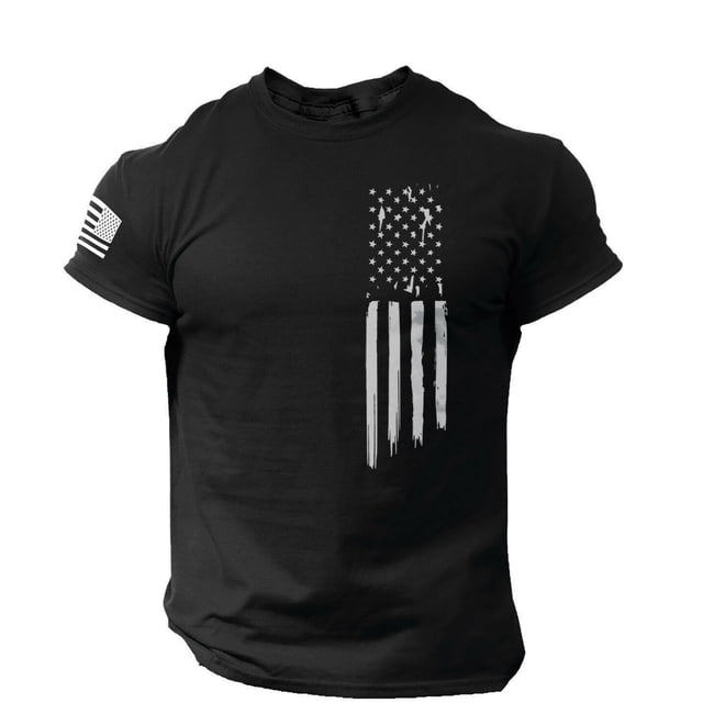 jsaierl T-shirts Graphiques 3D pour Hommes Imprimé Jour de l'Indépendance Manches Courtes Col Rond Décontracté Été