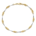 thumbnail image 3 of Leslie's 14K Two-tone Polished Fancy Link Anklet (Weight: 2.97 Grams, Length: 10 Inches), 3 of 3