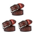 thumbnail image 4 of relayinert Classy And Durable PU Belt For Men Wear-resistant And Fine Workmanship Coffee Red-Brown 125cm 3Set, 4 of 6
