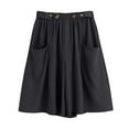 thumbnail image 3 of Bermuda Shorts for Women Wide Leg High Waist Suit Shorts with Pockets, 3 of 5
