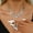 Silver, variant on Sunyuer Women's Shiny Zircon Flower Waterdrop Necklaces Dangle Earrings Jewelry Sets for Brides Bridesmaids