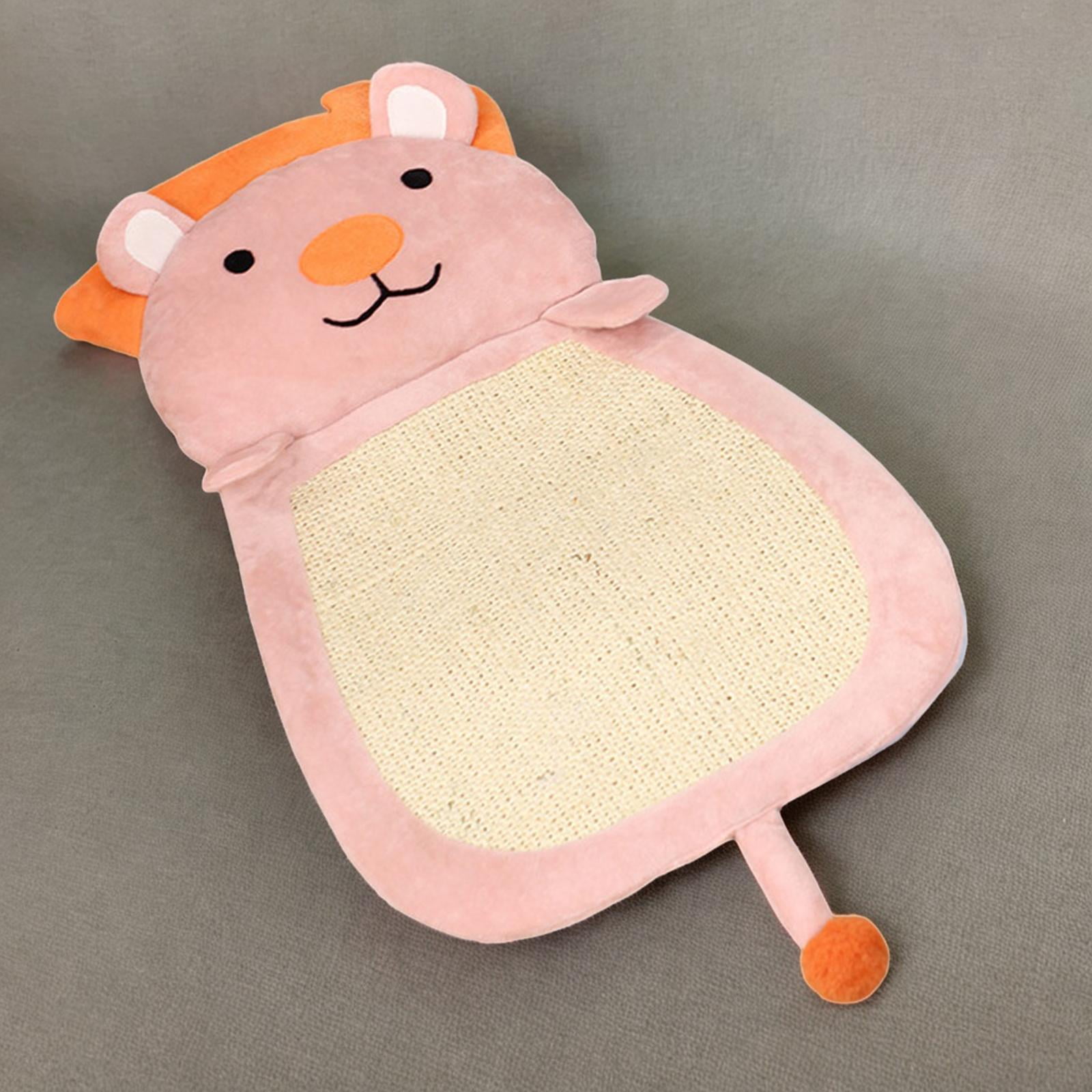 Tooyful Cat Scratcher Sisal Mat, Cat Scratching Board Pad, Durable Furniture Protector Cat Scratch Pad Lounge Bed for Kitten Small Medium Large Cats Pink Color Lion