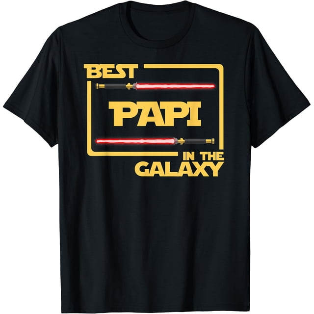 Mens Best Papi In The Galaxy Father's Day Gift T-Shirt - White - 3XL