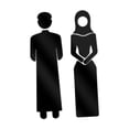 thumbnail image 3 of Señalización de puerta de baño, acrílico, para inodoro, para pared, para hombre y mujer Negro, 3 of 9