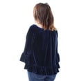 thumbnail image 2 of Sanctuary Clothing Womens Julia Velvet Pullover Blouse, Blue, Small, 2 of 2