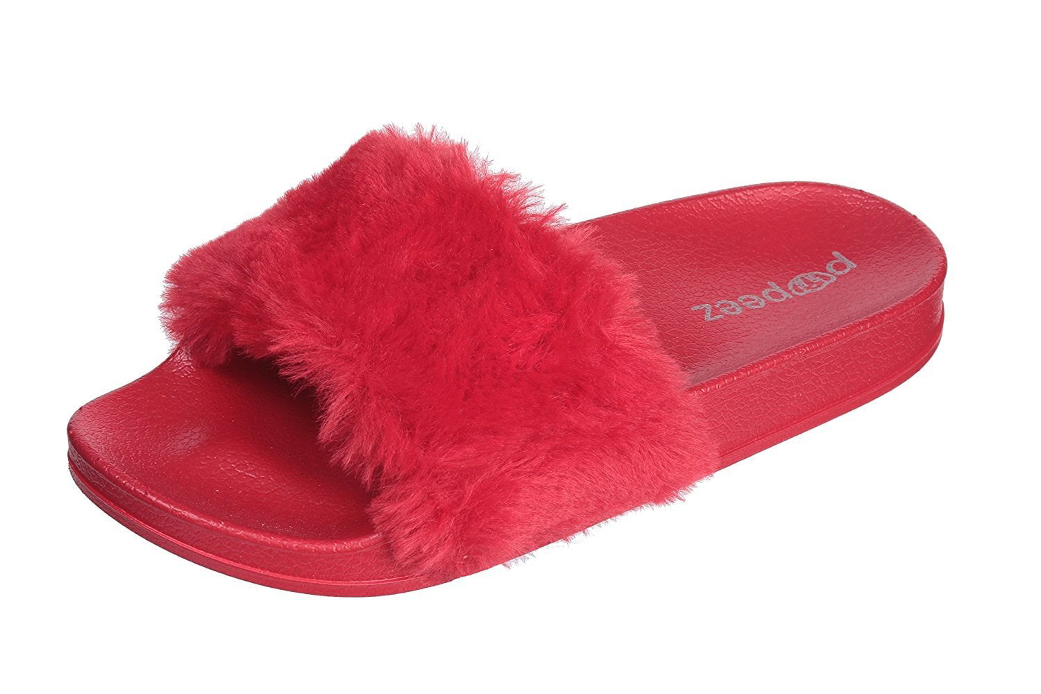 4Kidz Girls Faux Fur Mule Slippers Open Toe Childrens Kids Gift Idea Size UK 10-2