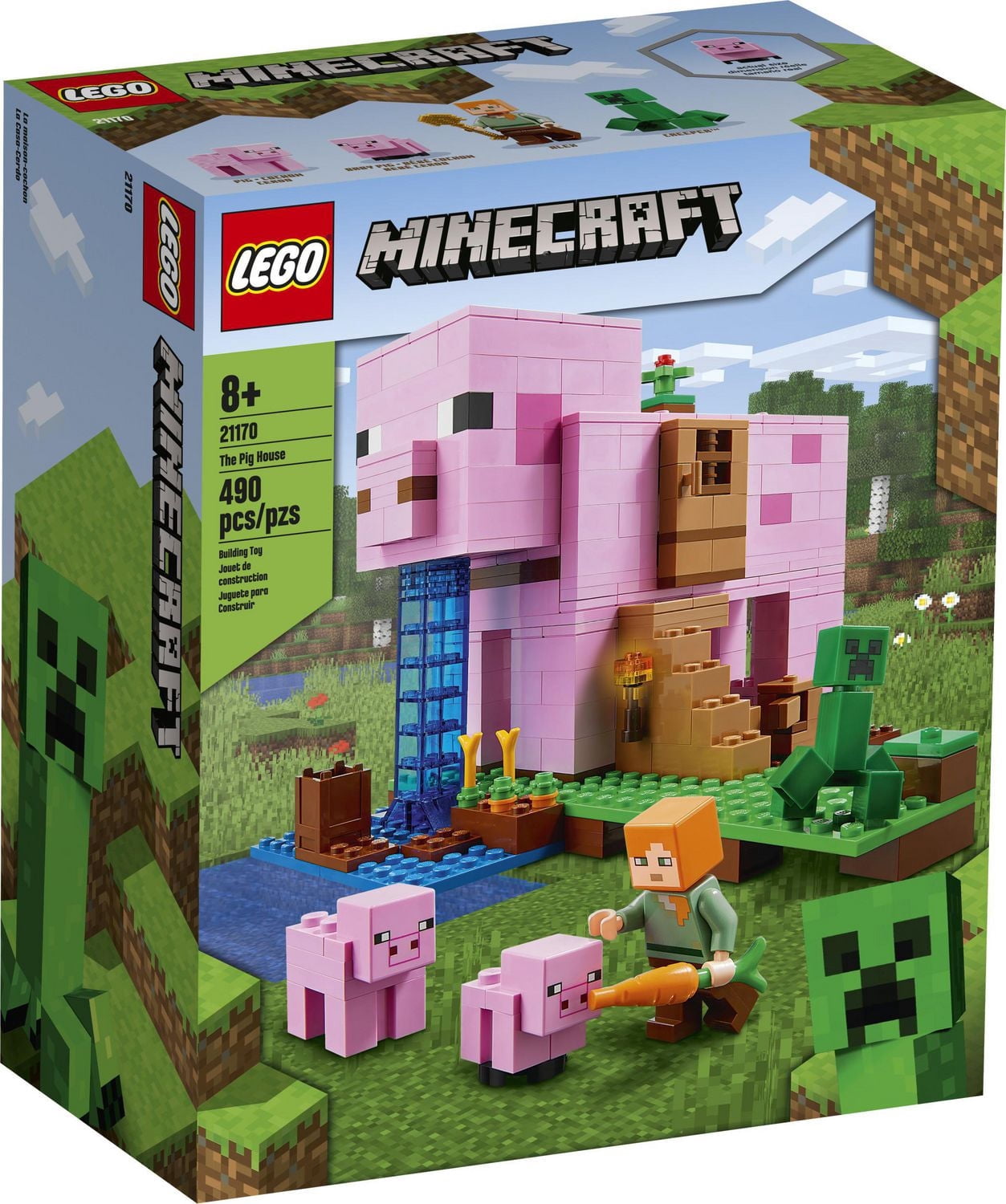 LEGO Minecraft The Pig House 21170 Toy Building Kit (490 Pieces)