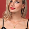 thumbnail image 4 of Gem Stone King 14K Yellow Gold Green Peridot and White Diamond Pendant Necklace for Women | 0.87 Cttw | Gemstone August Birthstone | Round 6MM | With 18 inch Chain, 4 of 6