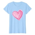 thumbnail image 4 of Blue Spring Clothes For Women 2024, Spandex Womens Short Sleeve Tunic Tops, Graphic Tee Dress, Women's New Summer Valentine's Day Simple Love Printed Round Neck Short Sleeved T Shirt Casual Top, 4 of 4