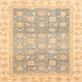 thumbnail image 1 of Ahgly Company Indoor Square Abstract Brown Gold Oriental Area Rugs, 3' Square, 1 of 6