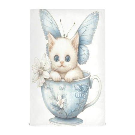 

Kitchen Towel 28x18 Inches x6，Plate Towel Decorative Towel Napkin Tea Towel Tea Towels For Kitchen Dish Cloths & Dish Towels Teacup Cute White Cat