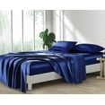thumbnail image 4 of Luxury Satin Sheets Set King Size Navy Blue, 4-Piece Bedding Sets with Deep Pockets - Soft and Smooth Satin Bed Sheets for Ultra Comfort and Elegance, 4 of 8