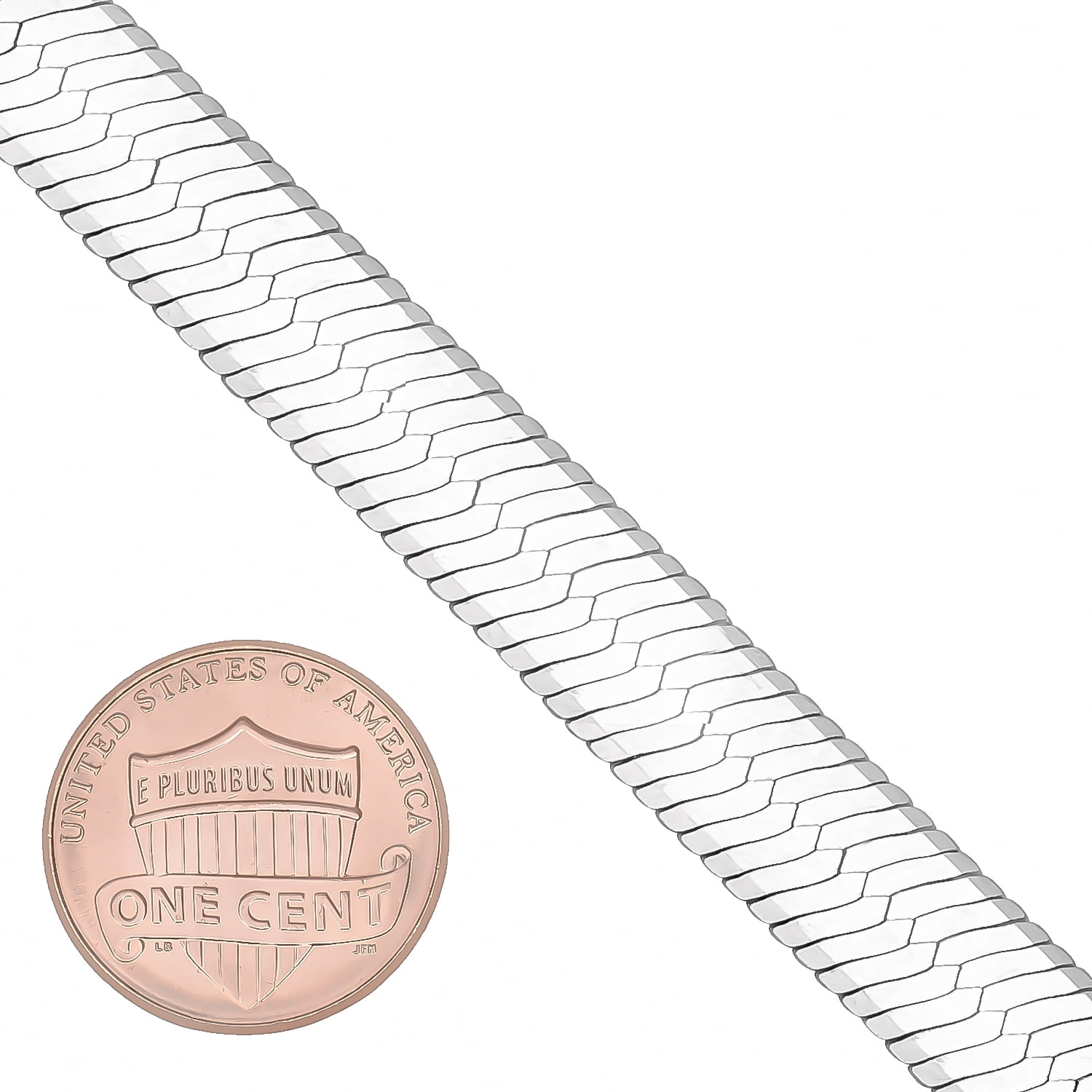 8.7mm Solid .925 Sterling Silver Flat Herringbone Chain Necklace, 22 inches