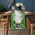 thumbnail image 2 of St. Patrick's Day Table Runner - 60 Inch Long, Kitchen Dining Table Runner Dresser Scarves, Green Gnomes Spring Lucky Shamrocks Farmhouse Decor for Coffee Tables Wedding Party Banquet, 2 of 8