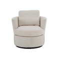 thumbnail image 4 of 30" Oversized 360 Degree Swivel Barrel Chair, Comfy Round Accent Sofa Chair for Living Room, Modern Club Chair Leisure Arm Chair for Nursery Bedroom Living Room Lounge Hotel Office, (Beige), 4 of 9