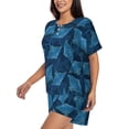 thumbnail image 2 of Fotbe Stingray Print Pajama Set for Women 2 Piece Loungewear Short Sleeve Tops and Shorts Set Soft Sleepwear-3X-Large, 2 of 7