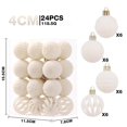 thumbnail image 3 of Eolstice Christmas Ball Ornaments, 24 Pcs Flocked Velvet Shatterproof Baubles, Wavy Embossed Solid And Hollow Cut, For Christmas Tree Holiday Decor, 3 of 5