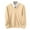 Beige, variant on fatyb Mens V Neck Sweater Casual Knitted Long Sleeve Pullover Tops Solid Color Slim Sweaters for Men