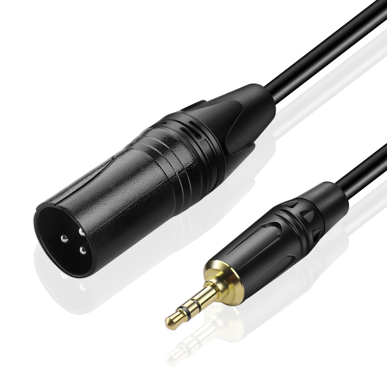 6 inches 0.5 Feet Black Pro 3-Pin Balanced XLR Cable Male to 1/4 TRS Stereo Audio Cable 1/4 Inch TRS to XLR Male 