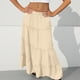 thumbnail image 4 of Vestido de Verano Midi Longitud Color Sólido Relajado Deportes Elástico de la Cintura Nudo Falda Completa para Niños, 4 of 8