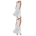 thumbnail image 4 of Vestido de lino y algodón de verano Qarigey para mujer caftán suelto sin mangas color Blanco/L, 4 of 6