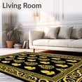 thumbnail image 2 of ODIKA 4'x6' Machine Washable Non-Slip Area Rug, Enchanted Paisley Whimsical Charm Authentic Splendor High Traffic Rug, Black, 567185, 2 of 7