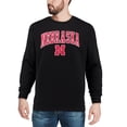 thumbnail image 4 of Men's Colosseum Black Nebraska Huskers Arch & Logo Crew Neck Sweatshirt, 4 of 5