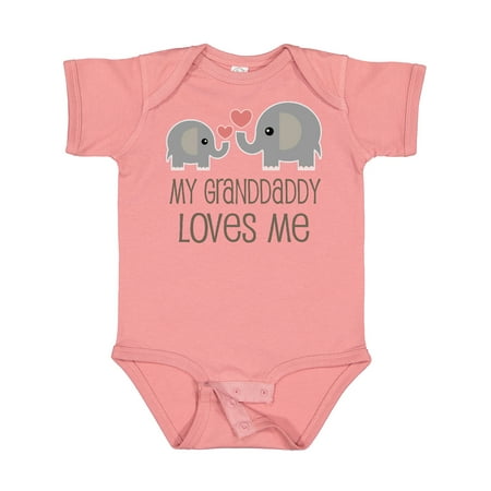 

Inktastic Grandaddy Loves Me Elephant Gift Baby Boy or Baby Girl Bodysuit