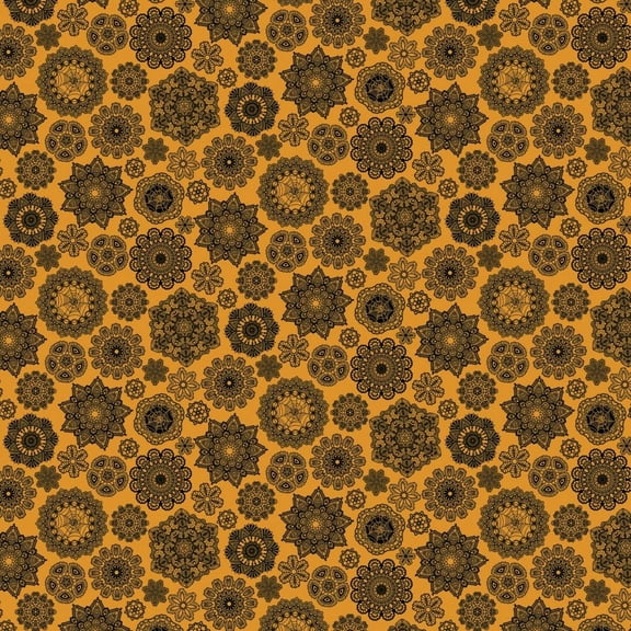 Patrick Lose Happy Halloween Orange Doilies 100% Cotton Fabric sold by the yard