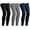 Black, Navy Blue, Dark Grey, variant on 3 Pairs Compression Leg Sleeves Full Length Long Knee UV Protection Sleeves for Outdoor Sports Cycling Football