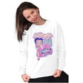 thumbnail image 4 of Betty Boop Flaming Racecar Cartoon Women Crewneck Sweatshirt Brisco Brands S, 4 of 5