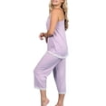thumbnail image 3 of Doublju Women's Sleeveless Racerback Lace Capri Pajama 2 Pcs Set (Plus Size Available), 3 of 4