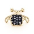 thumbnail image 2 of ANGARA Natural Pave-Set Sapphire Cushion Bolo Ring in 14K Yellow Gold for Women (Size-1.2mm) | September Birthstone, Birthday, Anniversary, Jewelry Gift for Women | Natural Blue Sapphire Ring, 2 of 9