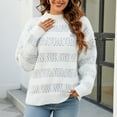 thumbnail image 5 of ShomPort Women's Color Block Sweaters Mock Neck Long Sleeve Casual Loose Knitted Pullover Jumper, 5 of 7
