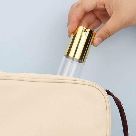 FOMIYES 3-Pack Refillable Travel Cream Bottles with Portable Golden Dispenser Leak-Proof 4.4 x 1.3 x 1.3 Inch Containers