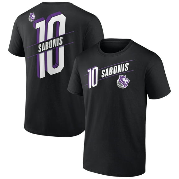 Men's Domantas Sabonis Black Sacramento Kings Full-Court Press Name & Number T-Shirt