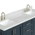 thumbnail image 2 of Ariel Stafford 73 Inch Double Rectangle Sink Vanity With Carrara White Marble Countertop W/1.5" Edge In Midnight Blue, 2 of 10