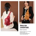thumbnail image 5 of JeashCHAT Leather Sling Bag for Women, Waterproof Crossbody Bag Chest Bag, Fashionable Small Backpack Multipurpose Shoulder Bag for Travel Hiking Cycling, Gifts for Women, 5 of 5