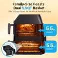 thumbnail image 6 of Transonic 11QT Air Fryer Dual Vertical Basket Design (Deep Top & Long Bottom) for Whole Chicken & Ribs, 430°F High-Heat Broil, 360° Rapid Circulation, 6 in 1 Preset Function, Family Meals, BPA Free, 6 of 7