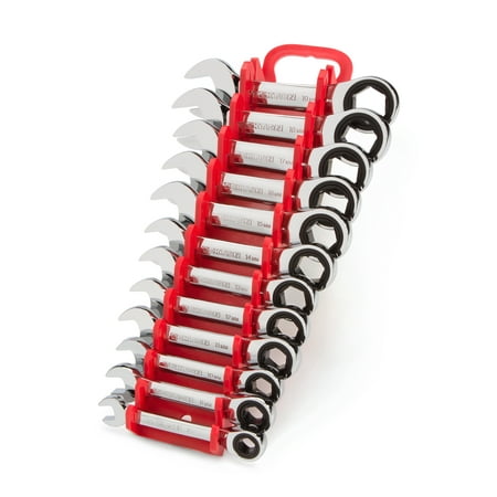 - TEKTON Stubby Ratcheting Combination Wrench Set, 12-Piece (8-19 mm) - Keeper | WRN50170
