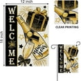 thumbnail image 2 of Welcome New Year 2025 Decorative Garden Flag, Celebration Gift Fireworks Black Gold Yard Outside Decorations, Golden Stars Winter Holiday Party Outdoor Small Home Decor Double Sided 12.5x18, 2 of 6