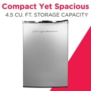 Frigidaire 4.5 Cu Ft Compact Refrigerator with Freezer, Platinum Mini Fridge with Chrome Trim for Apartment, Dorm, Office, Garage