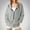 Gray, variant on Qulqfy Women Army Green Hoodies Half Zipper Workout Fall 2025 Embossed Cute Sweatshirts Womens Party Tops L