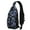Black-6, variant on Frog Print Sling Backpack, Lightweight Crossbody Daypack with Cute Green Frog Cartoon Pattern, Mushroom and Flower Nature Design, Anti-theft Travel Bag for Forest Lovers, Daily Commute, Gym