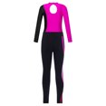 thumbnail image 4 of ZDHoor Girls 2Pcs Sports Dance Outfit Set Long Sleeve Leotard with Leggings for Gymnastics Workout Pink-B 9-10, 4 of 7