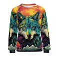 thumbnail image 7 of Sweatshirt For Womens Crewneck Colorful Lone Wolf Hoodies Teen Girls Cute, 7 of 7