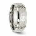 thumbnail image 4 of White Stainless Steel Ring Band Wedding Beveled Comfort, 4 of 6