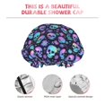 thumbnail image 3 of KLL Blue Skull Flower Pattern Shower Cap & Bath Cap for Women,Reversible Oversized Waterproof Shower Caps for all Hair Lengths,Elastic Reusable Bathing Hair Cap, 3 of 6